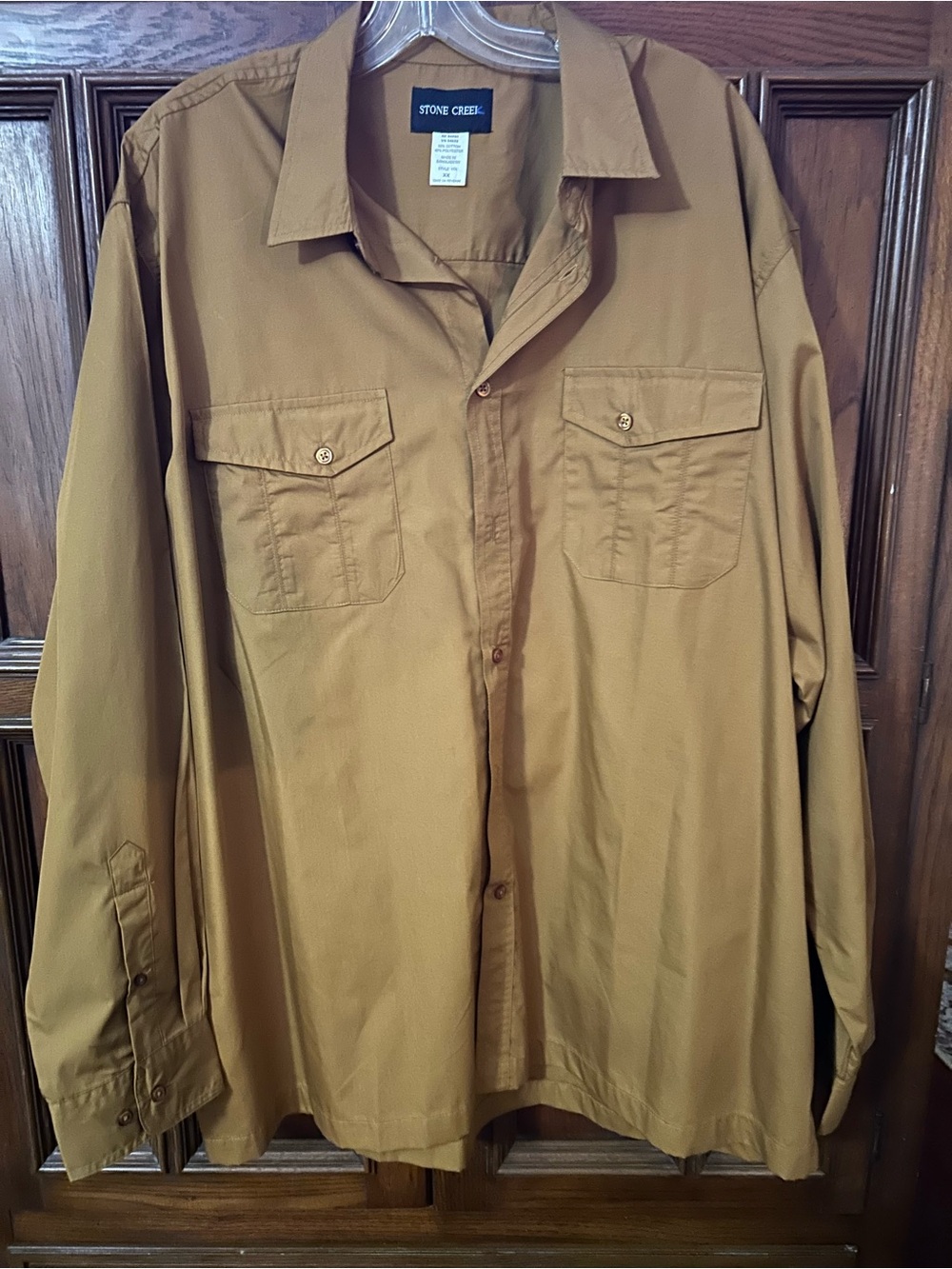 Stone Creek Men's Casual Button-Down Shirt - Caramel Brown